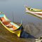 Os barcos que são servido para transporte na baía de Antonina, cidade histórica - Paraná - Brasil