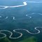 Rios com meandros e área verde entre Magé e Itaboraí (Pantanal de Guapimirim ou Fluminense), RJ, Brasil.